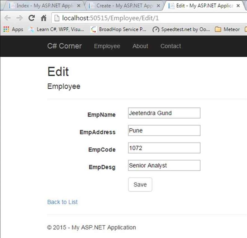 editing the employee